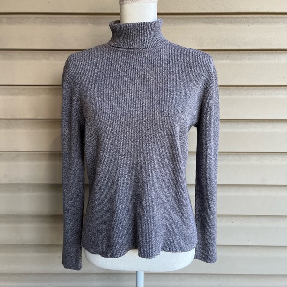 •Liz & Co.• Marled Gray Turtleneck Sweater - Size XL - Picture 1 of 7